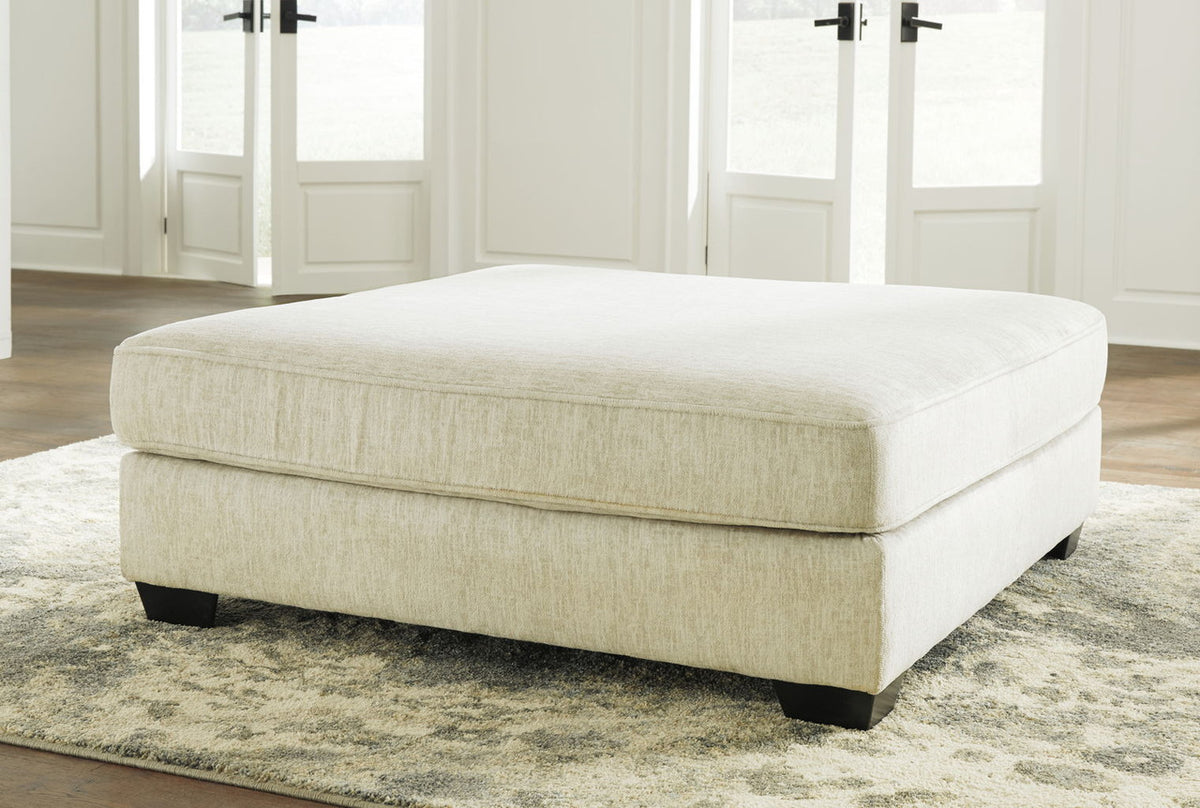 Rawcliffe - Oversized Accent Ottoman - Parchment