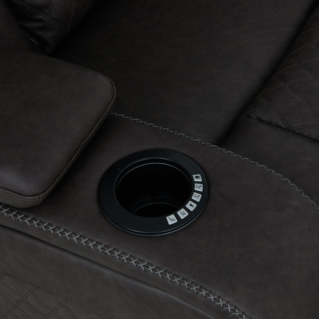 Wendell - Power Motion Recliner With Storage, USB & LED - Dark Gray