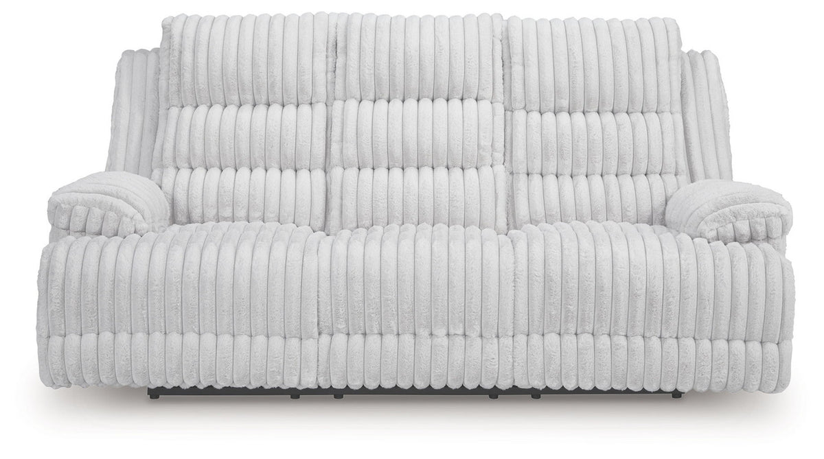 Rhines Falls - Reclining Power Sofa With Drop Down Table - Alloy