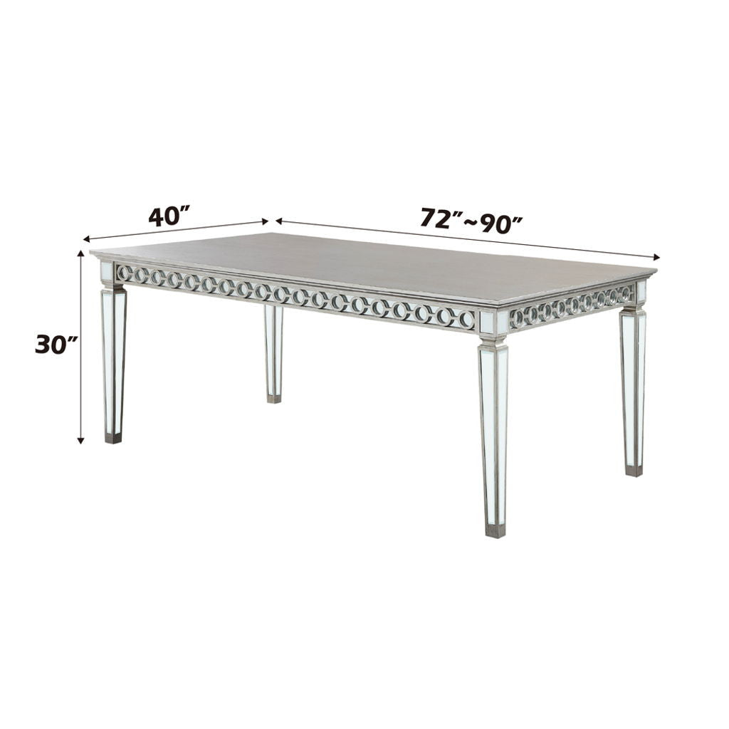 Varian - Dining Table - Mirrored & Antique Platinum