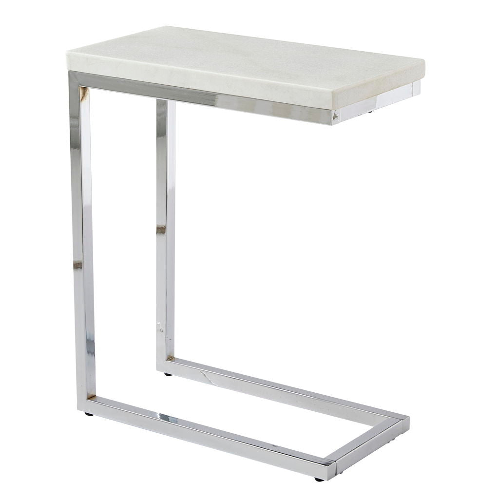 Echo - Marble Top Chairside Table - White
