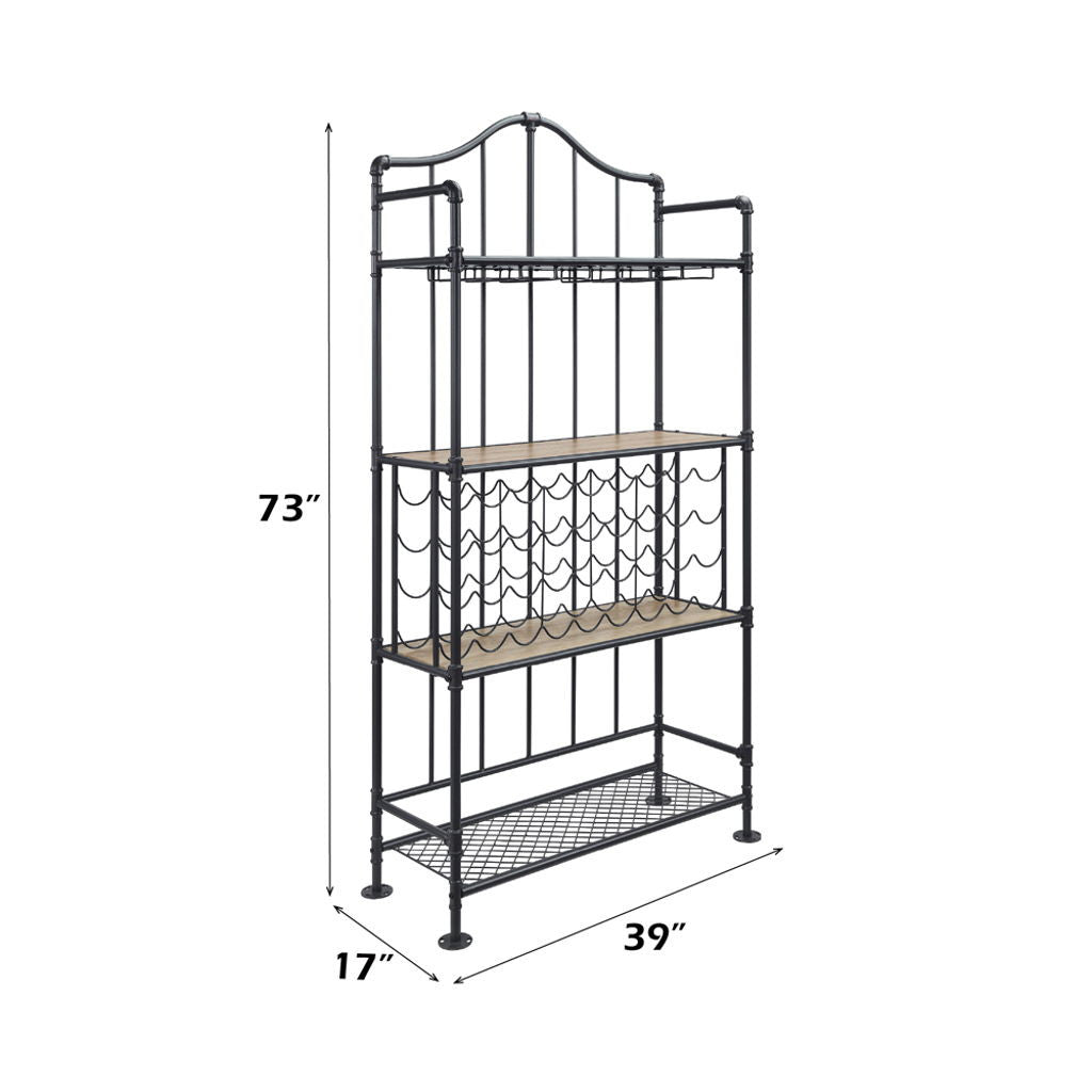 Edina - Wine Rack - Oak & Sandy Black