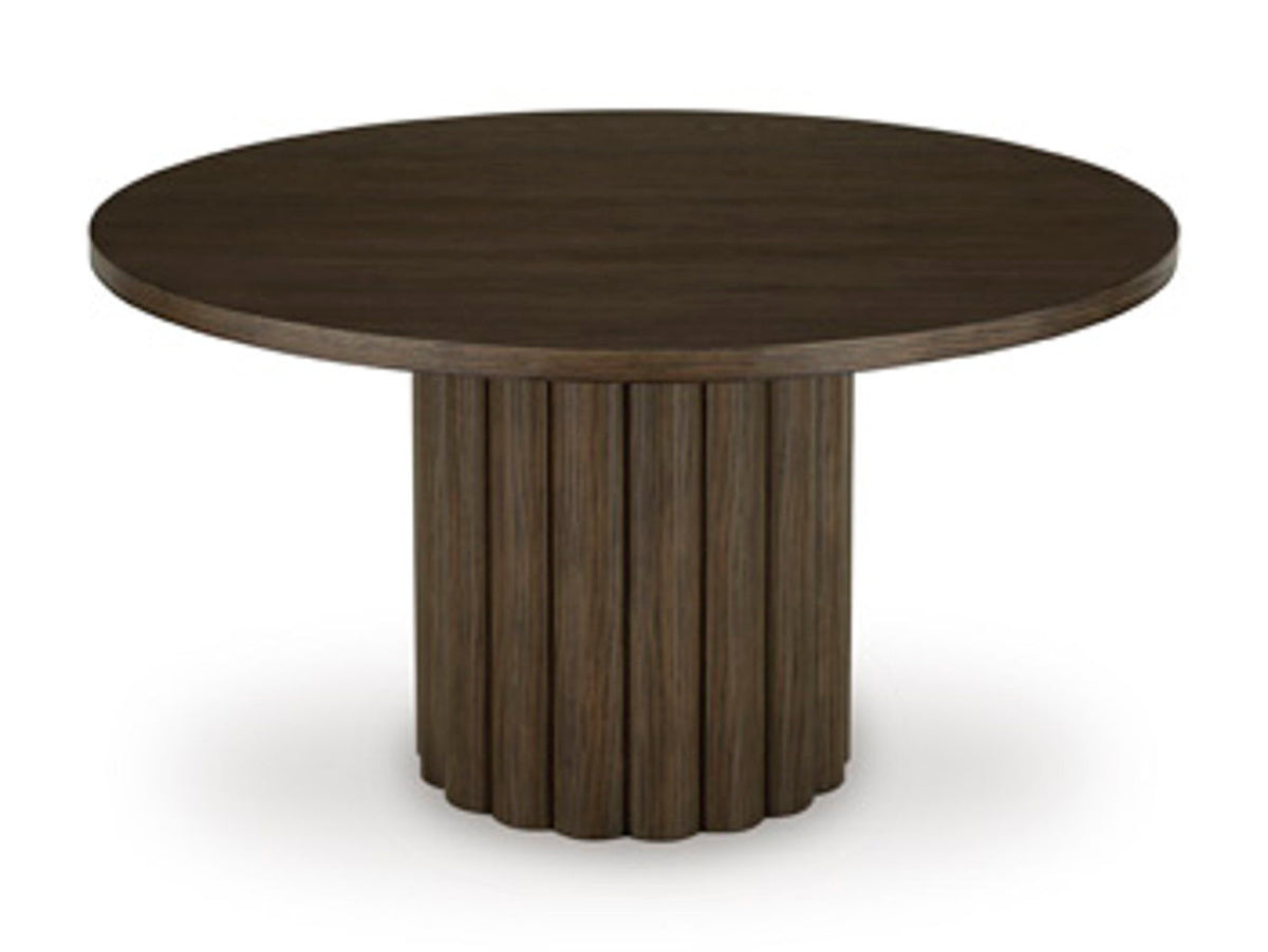 Radkin - Round Dining Room Table - Burnished Brown