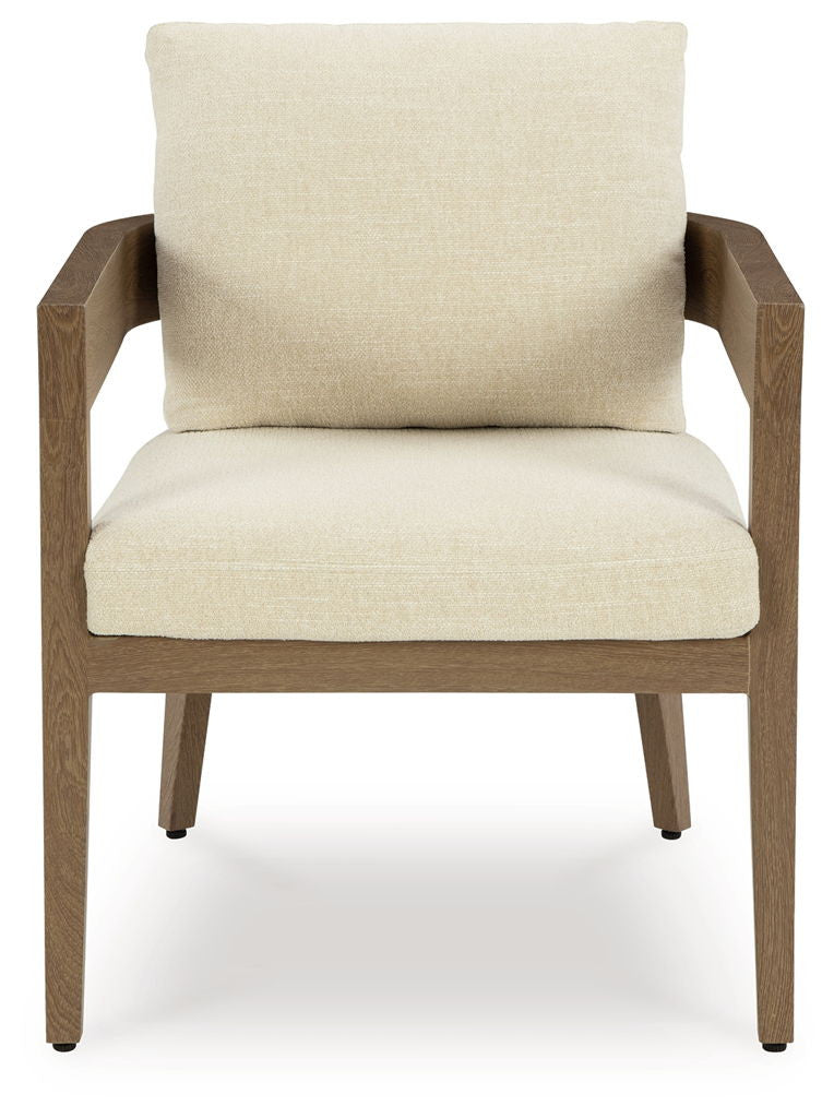 Serene Bay - Arm Chair With Cushion (Set of 2) - Dark Brown / White