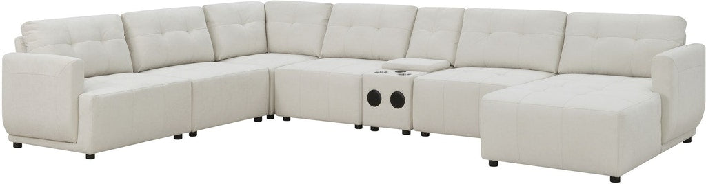 LAURENT Beige 7-PC Sectional with USB Console
