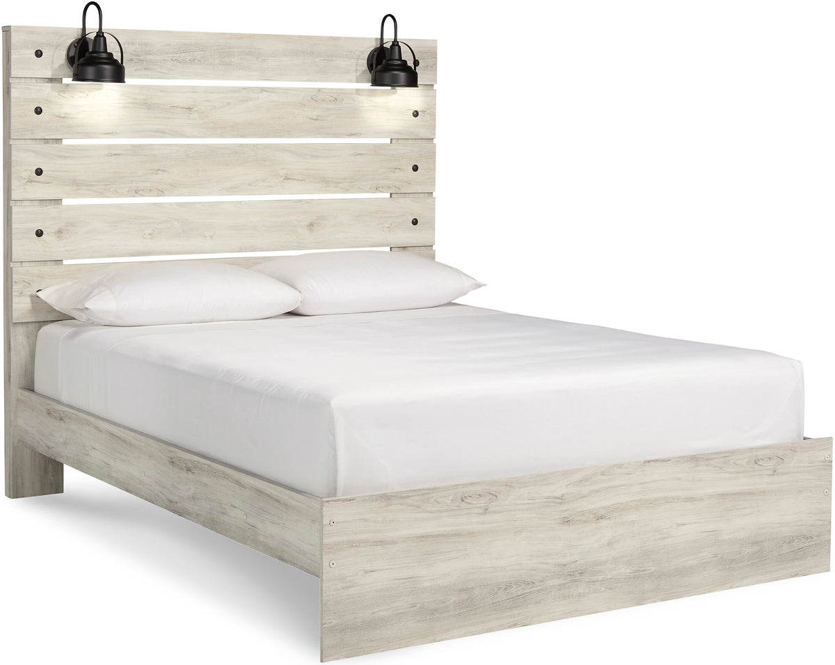 EMEK White 61" Height Bed with LED Light Sconces