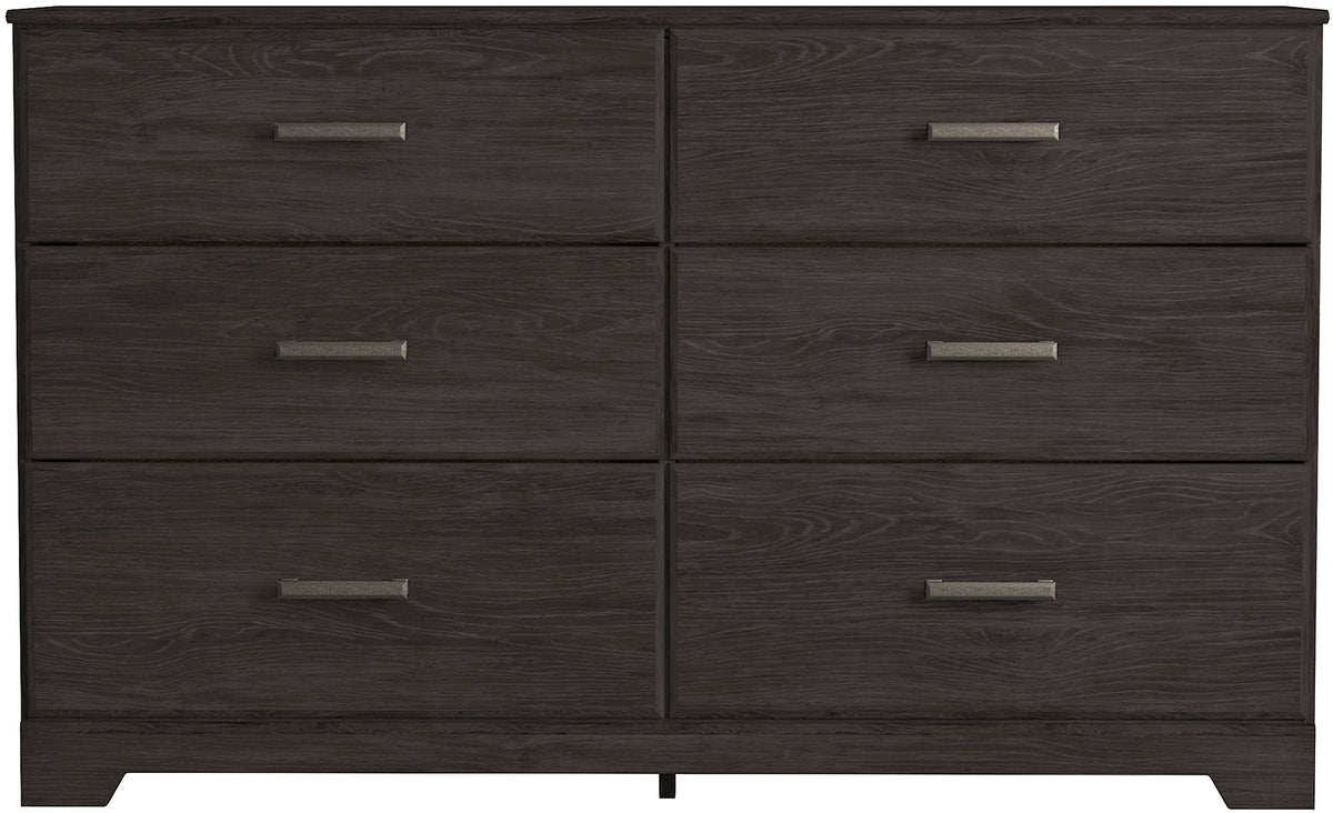 GATELL Charcoal 60" Wide Dresser & Mirror