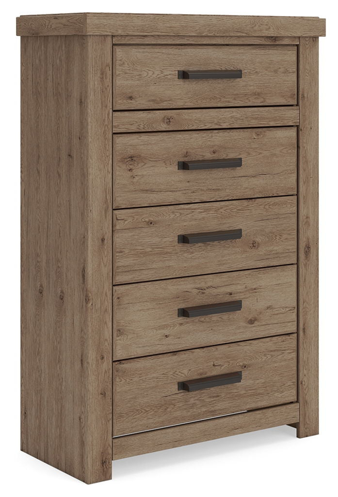 Oliandon - Five Drawer Chest - Light Brown