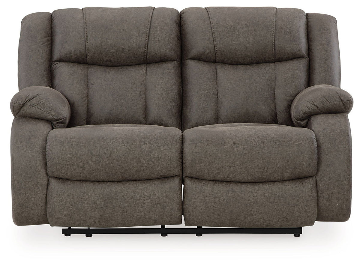 First Base - Reclining Loveseat - Gunmetal