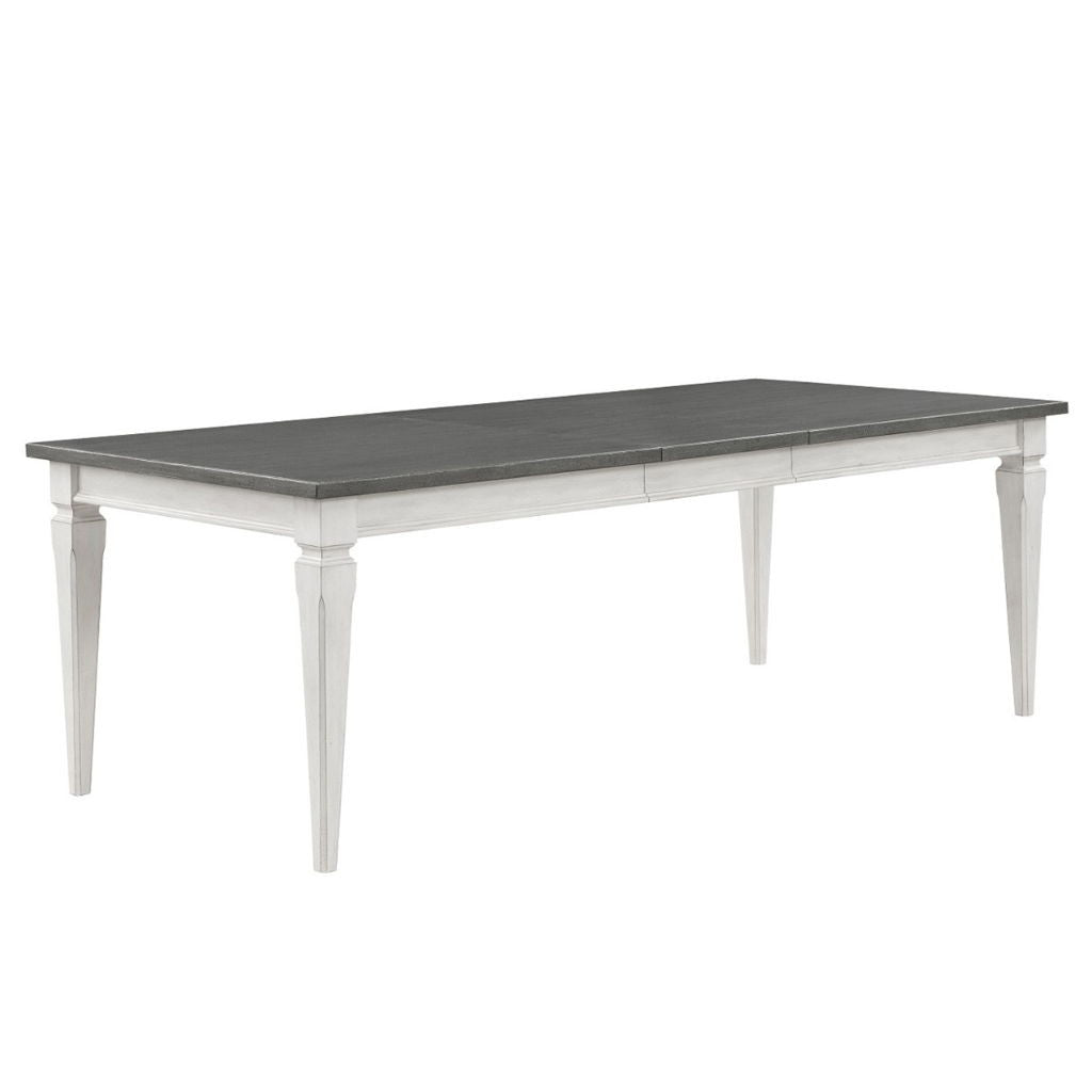 Katia - Dining Table With Leaf - Rustic Gray & Weathered White