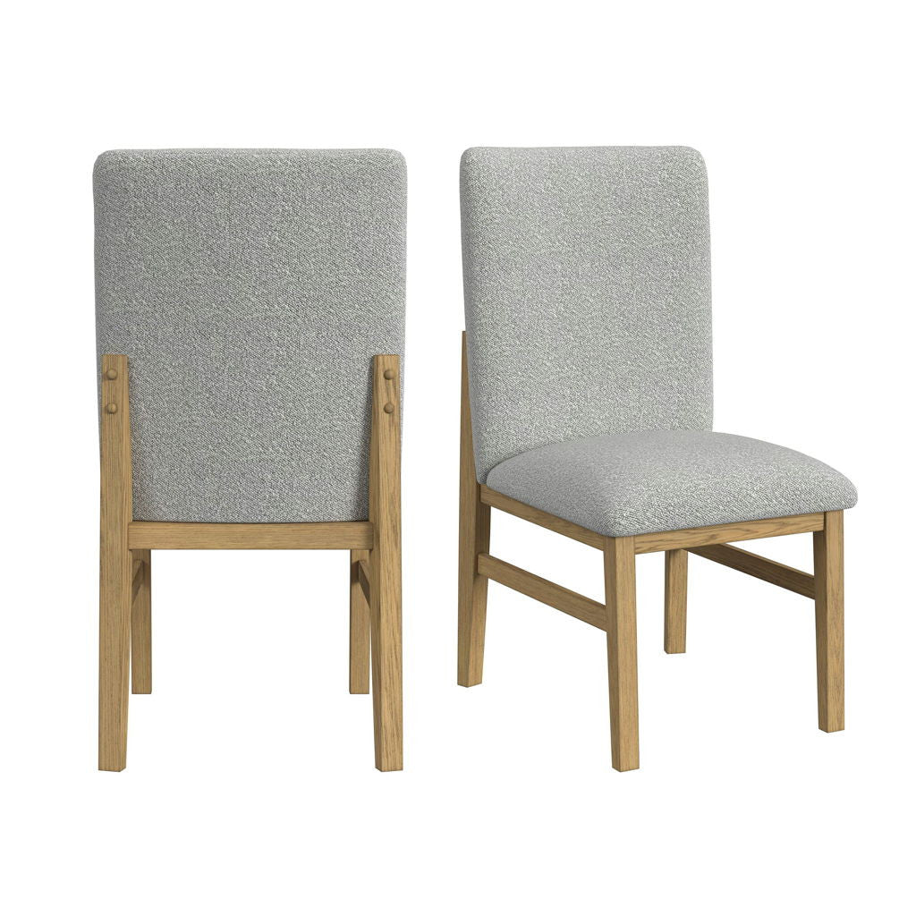 Portland - Square Back Dining Side Chair (Set of 2) - Natural / Gray