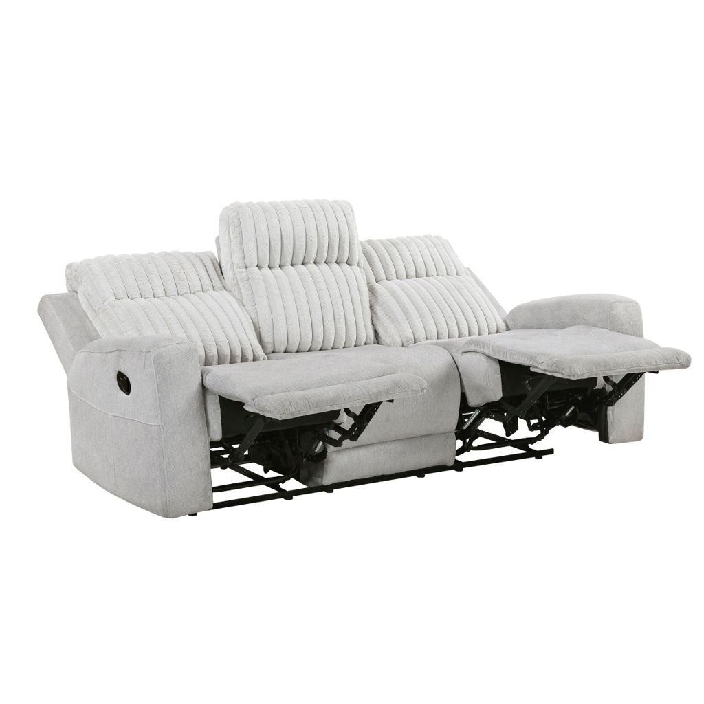 Benton - Double Reclining Sofa - Light Gray