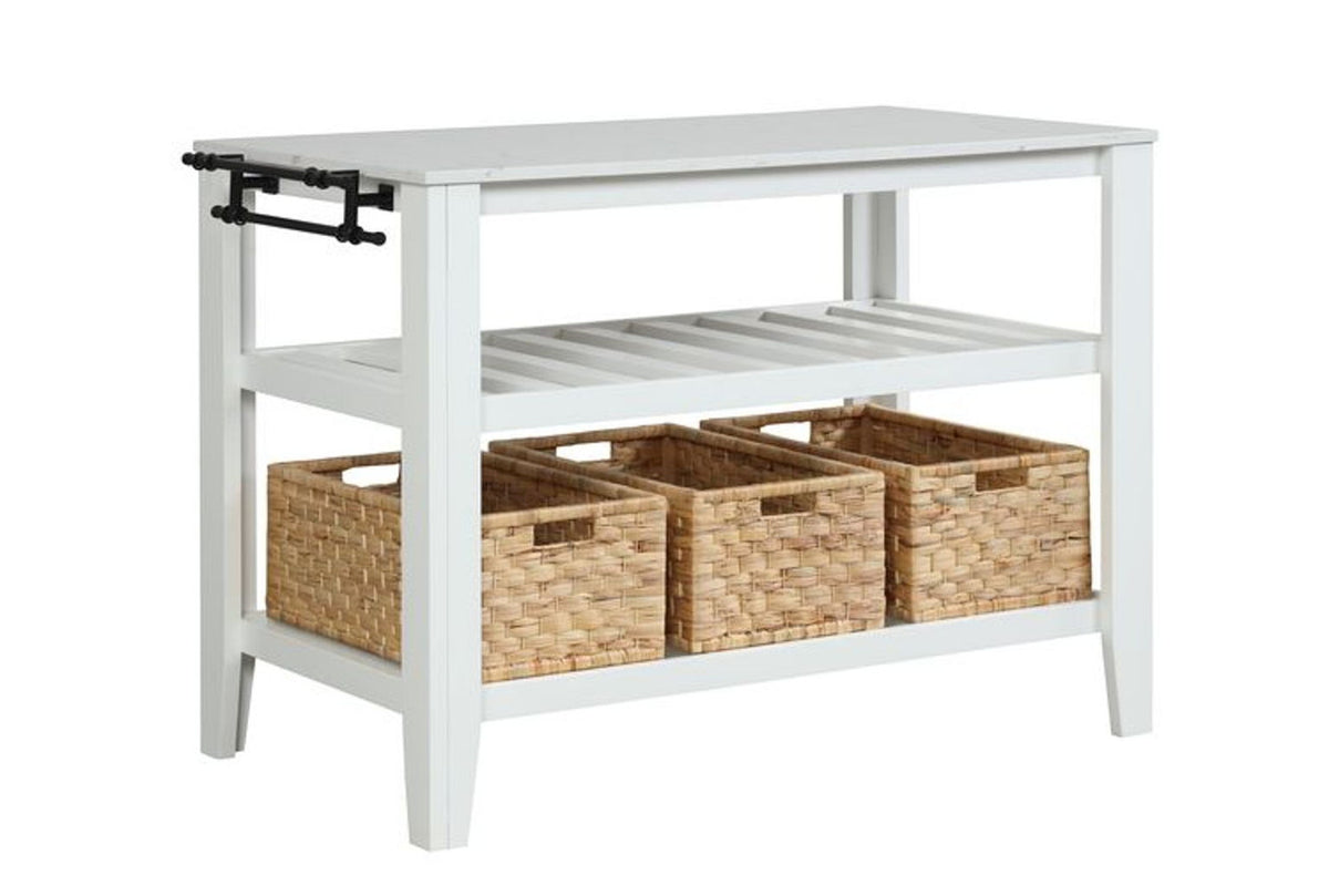 Sezye - Kitchen Island - Marble Top & White
