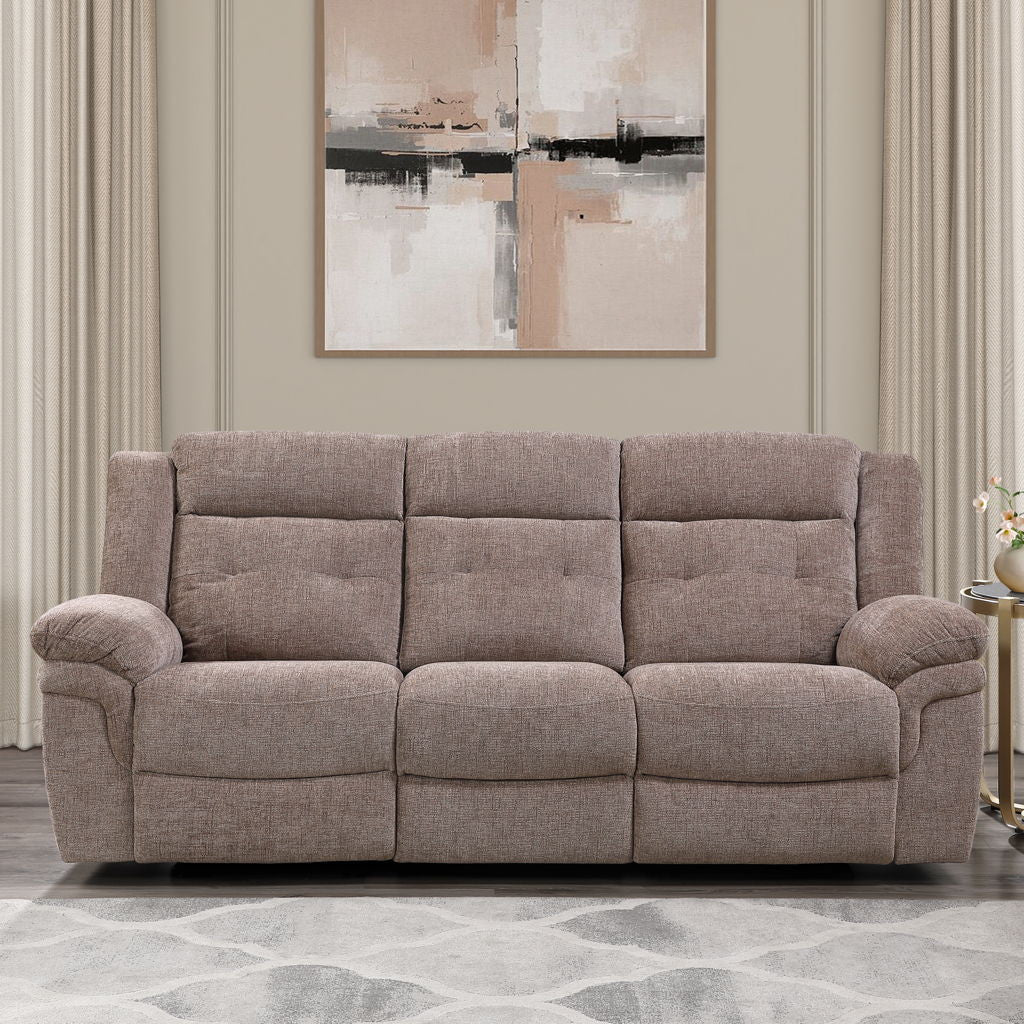 Sydney - Manual Recliner Sofa - Brown