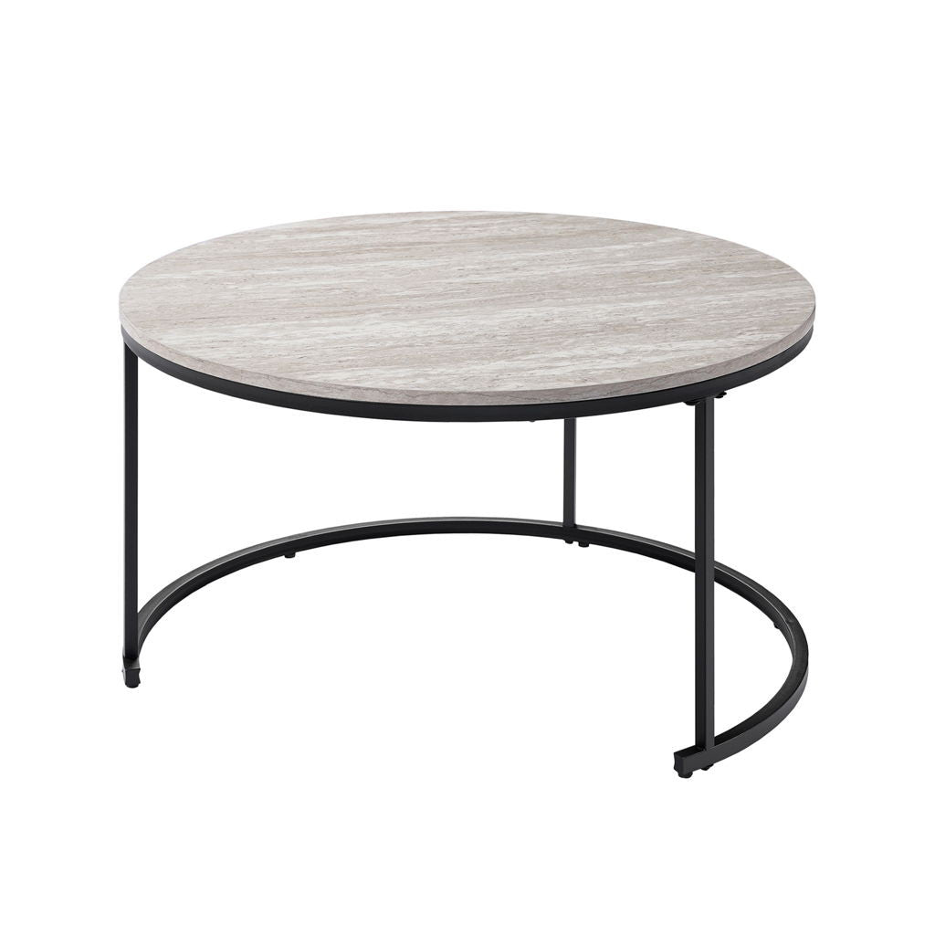 Forma - 4 Piece Occasional Set (1 Coffee, 1 Large End Table & 1 Stool, 1 Small End Table) - Black / White / Gray