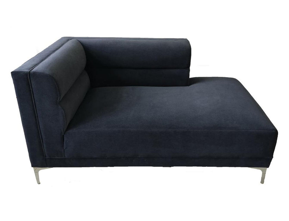 WESTBIE Matte Indigo Velvet 112" Wide Sectional