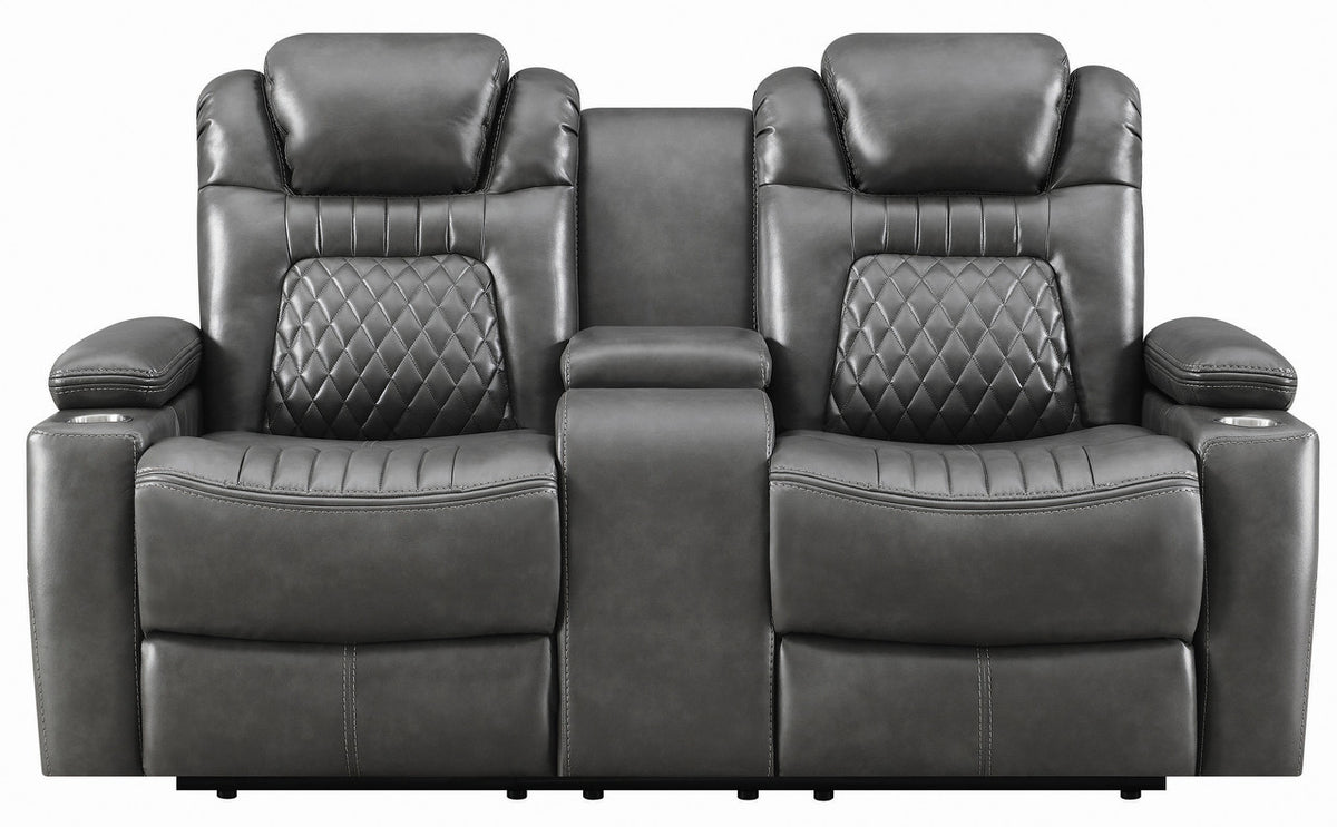 SENATOR Charcoal Powered Reclining Sofa & Loveseat