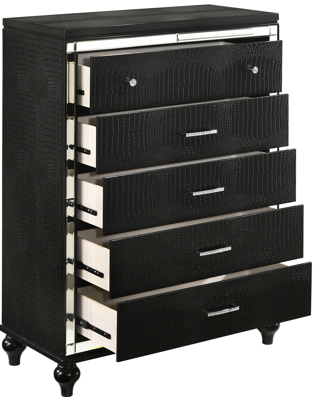 STRADA Black Alligator Texture 39" Wide Chest