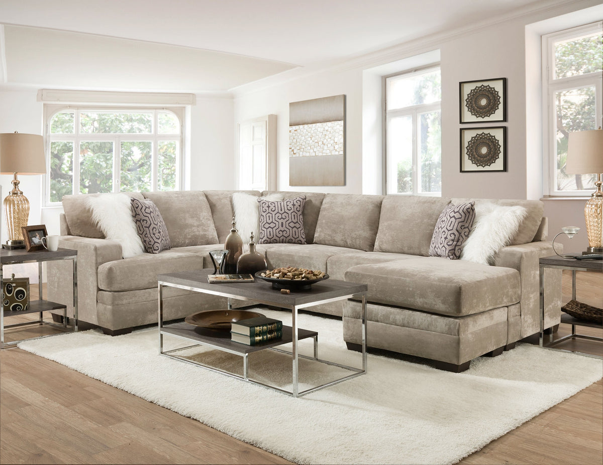 PARAMOUNT Light Gray 125" Wide x 98" Depth Reversible Sectional
