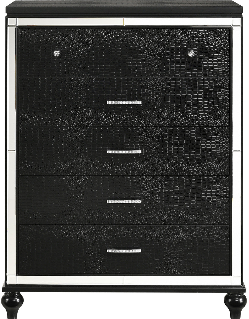 STRADA Black Alligator Texture 39" Wide Chest