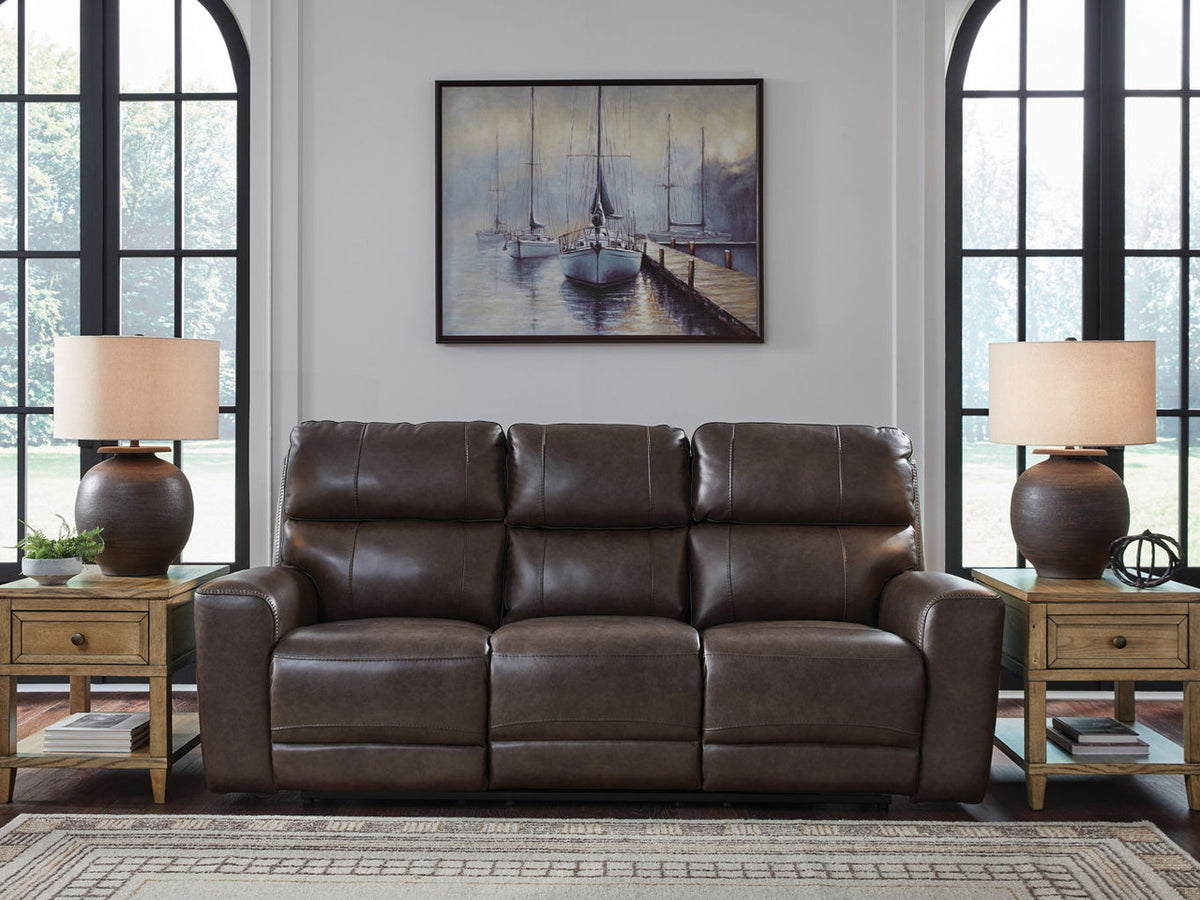 Crossplex - Power Reclining Sofa With Adjustable Headrest - Smoke