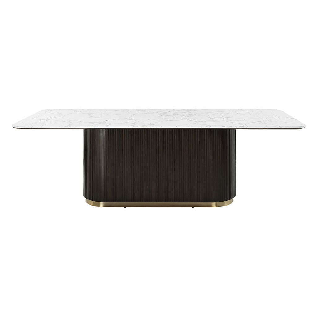 Clayten - Dining Table With Natural Marble Top