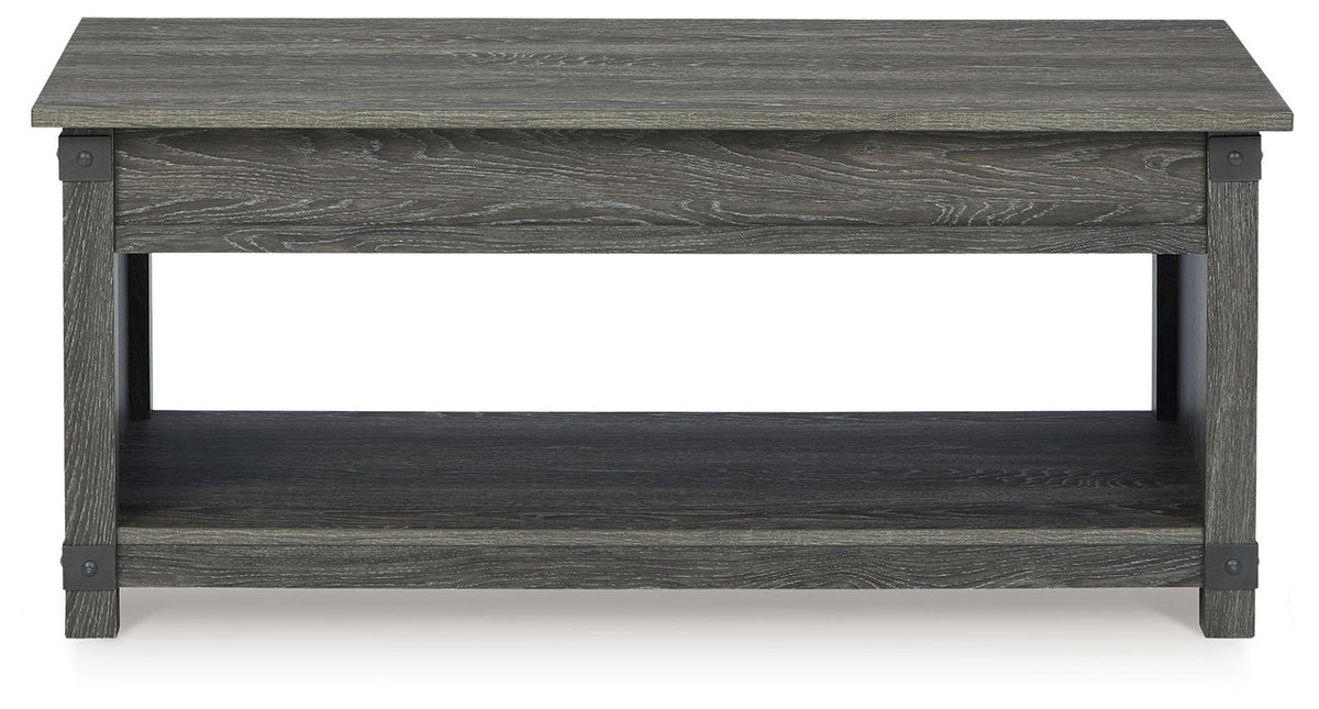 Freedan - Rect Lift Top Cocktail Table - Grayish Brown