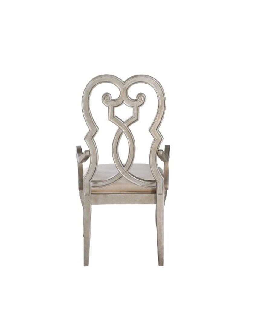 Esteban - Arm Chair (Set of 2) - Ivory Velvet & Antique Champagne