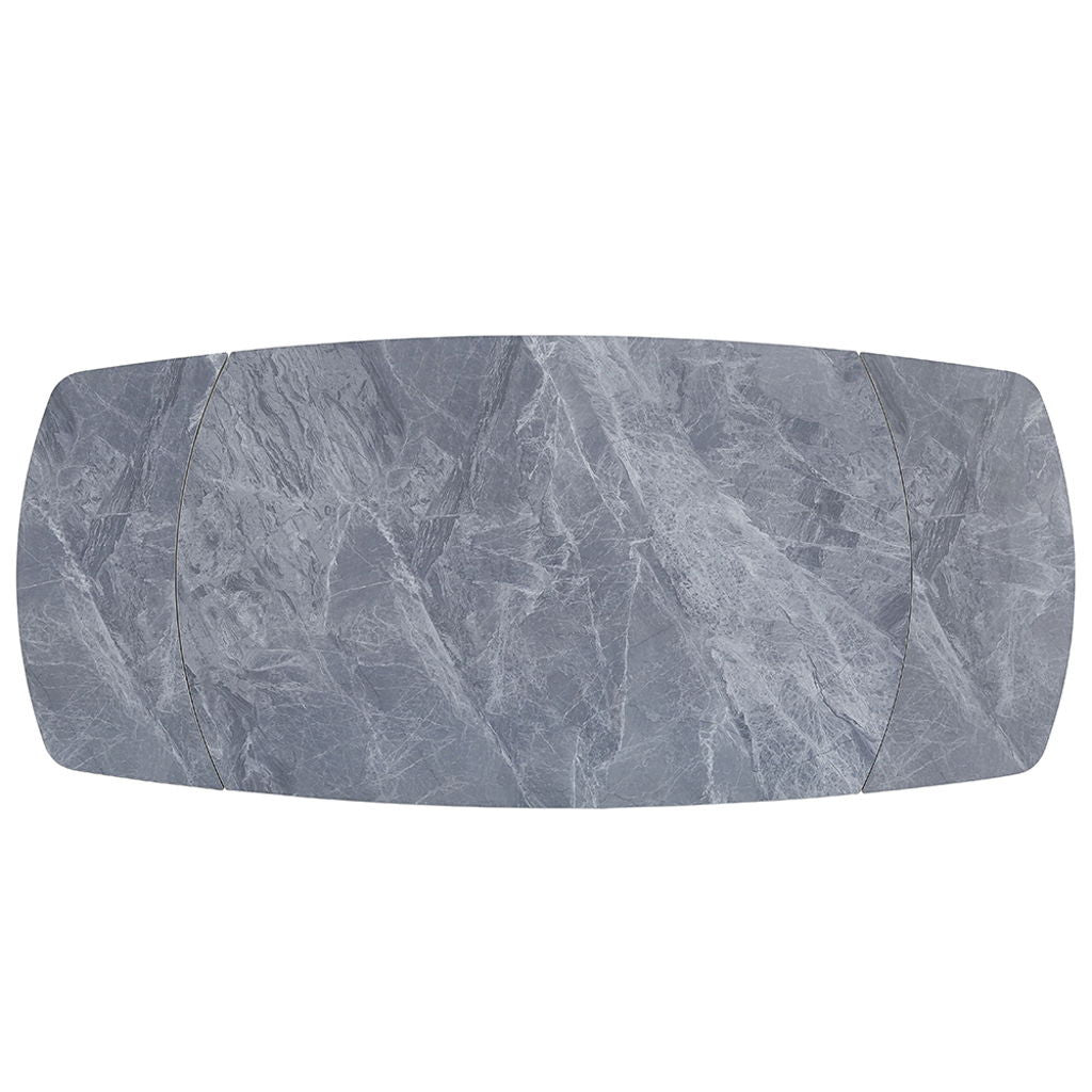 Hester - Ceramic Top Dining Table - Gray & Black
