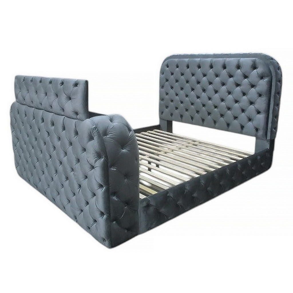Kana - Bed With LED, Fireplace & TV Stand