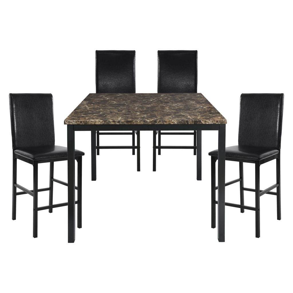 Tempe - 5 Piece Dining Room Set (Table & 4 Side Chairs) - Brown / Black