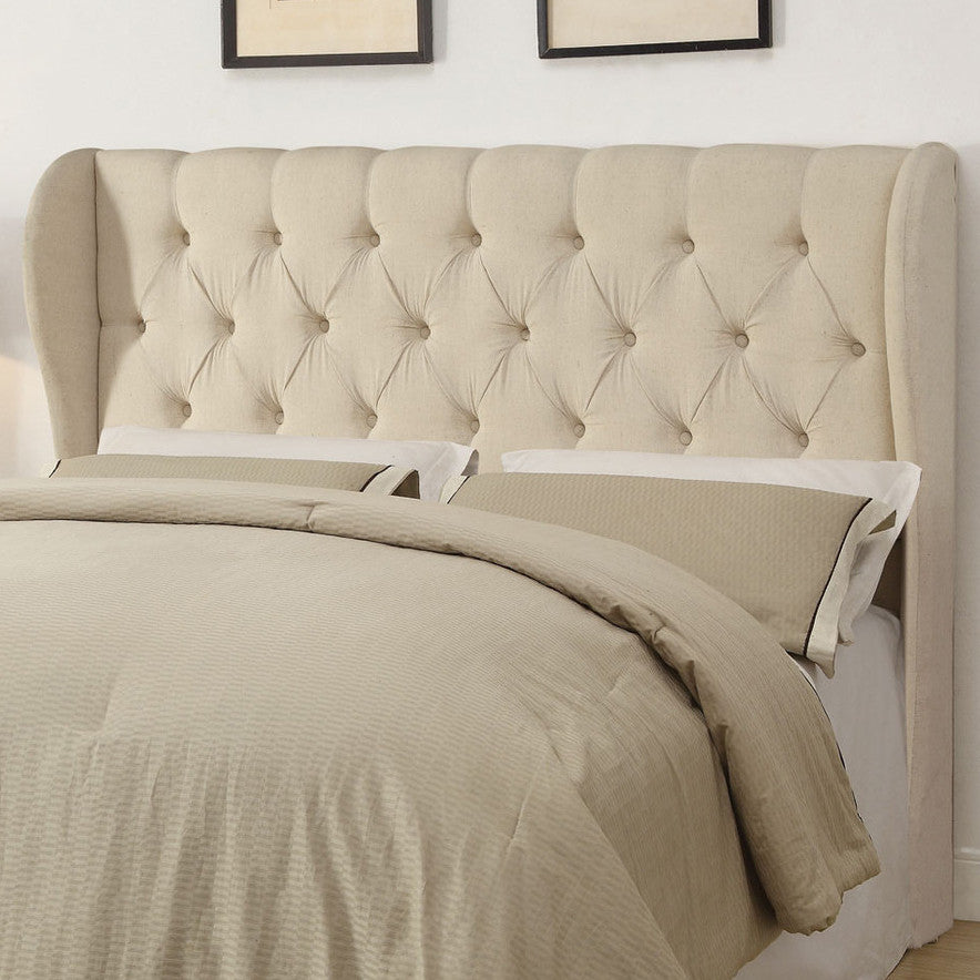SUSETE Beige King Headboard Bed