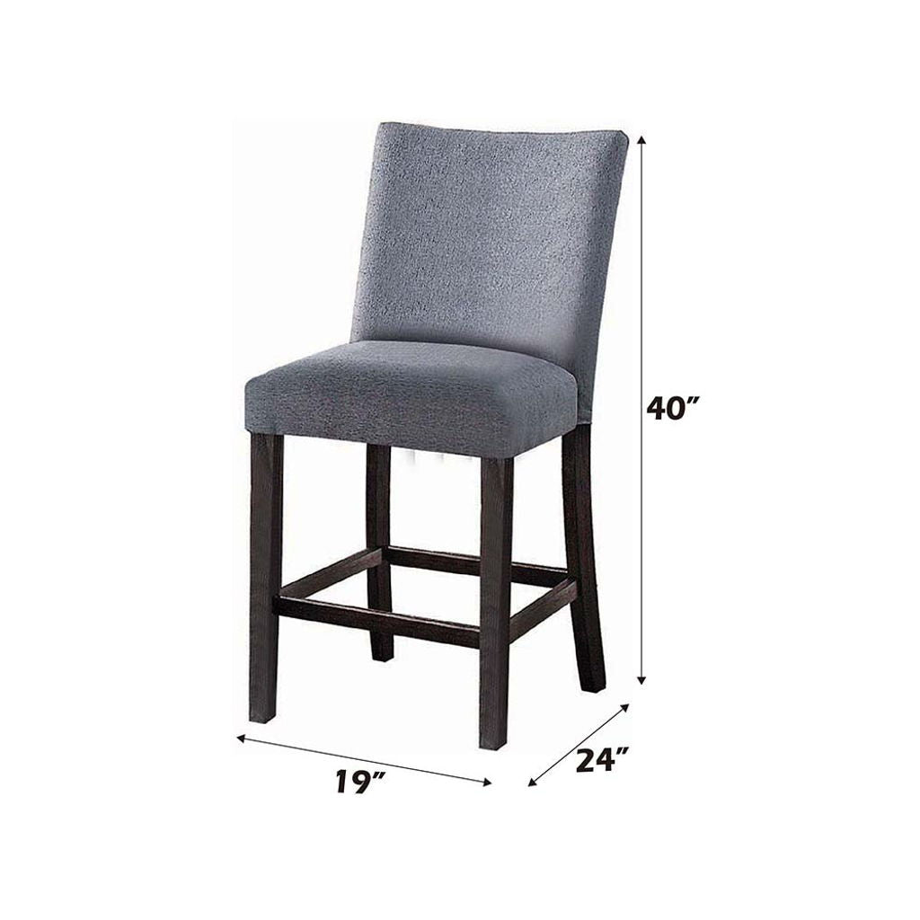 Yelena - Counter Height Chair (Set of 2) - Fabric & Weathered Espresso