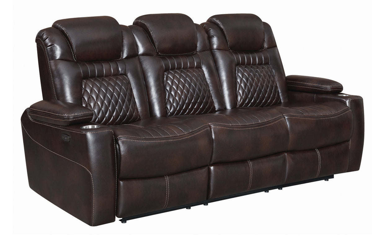 SENATOR Dark Brown Powered Reclining Sofa & Loveseat
