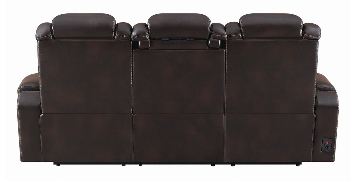 SENATOR Dark Brown Powered Reclining Sofa & Loveseat