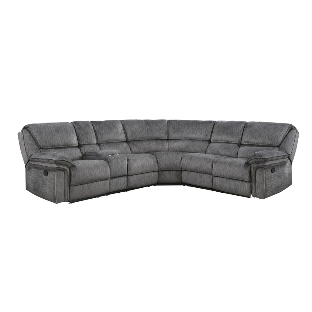 Muirfield - 3 Piece Reclining Sectional With Left Console - Gray