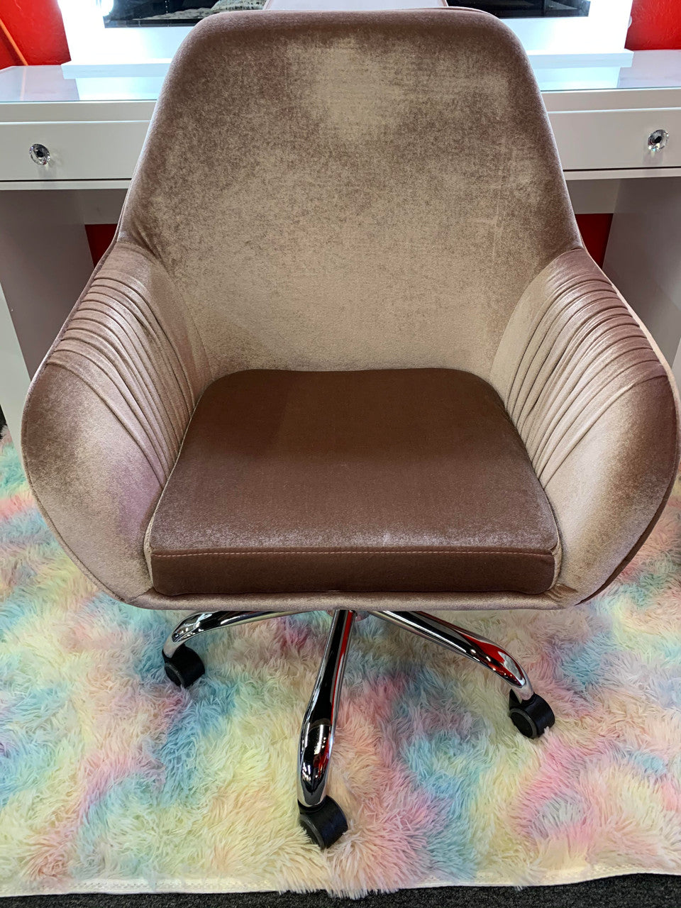 VEL 27" Wide Velvet Swivel Chair
