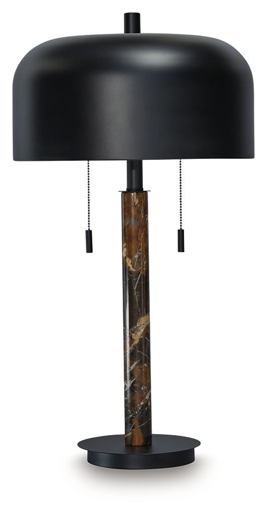 Alanbert - Metal Table Lamp - Brown / Black