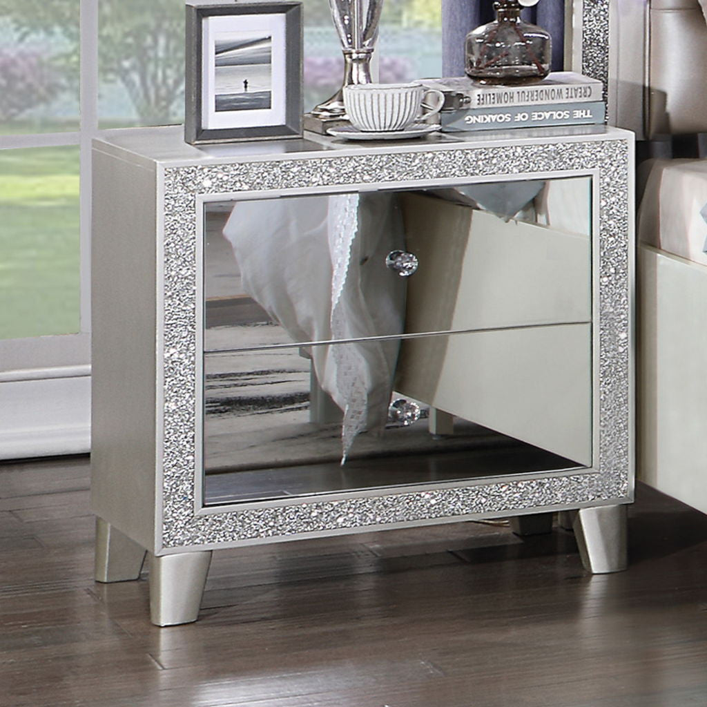 Sliverfluff - Nightstand - Mirrored & Champagne