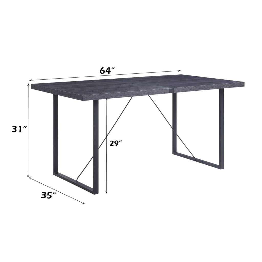 Nakula - Dining Table - Gray Oak & Black
