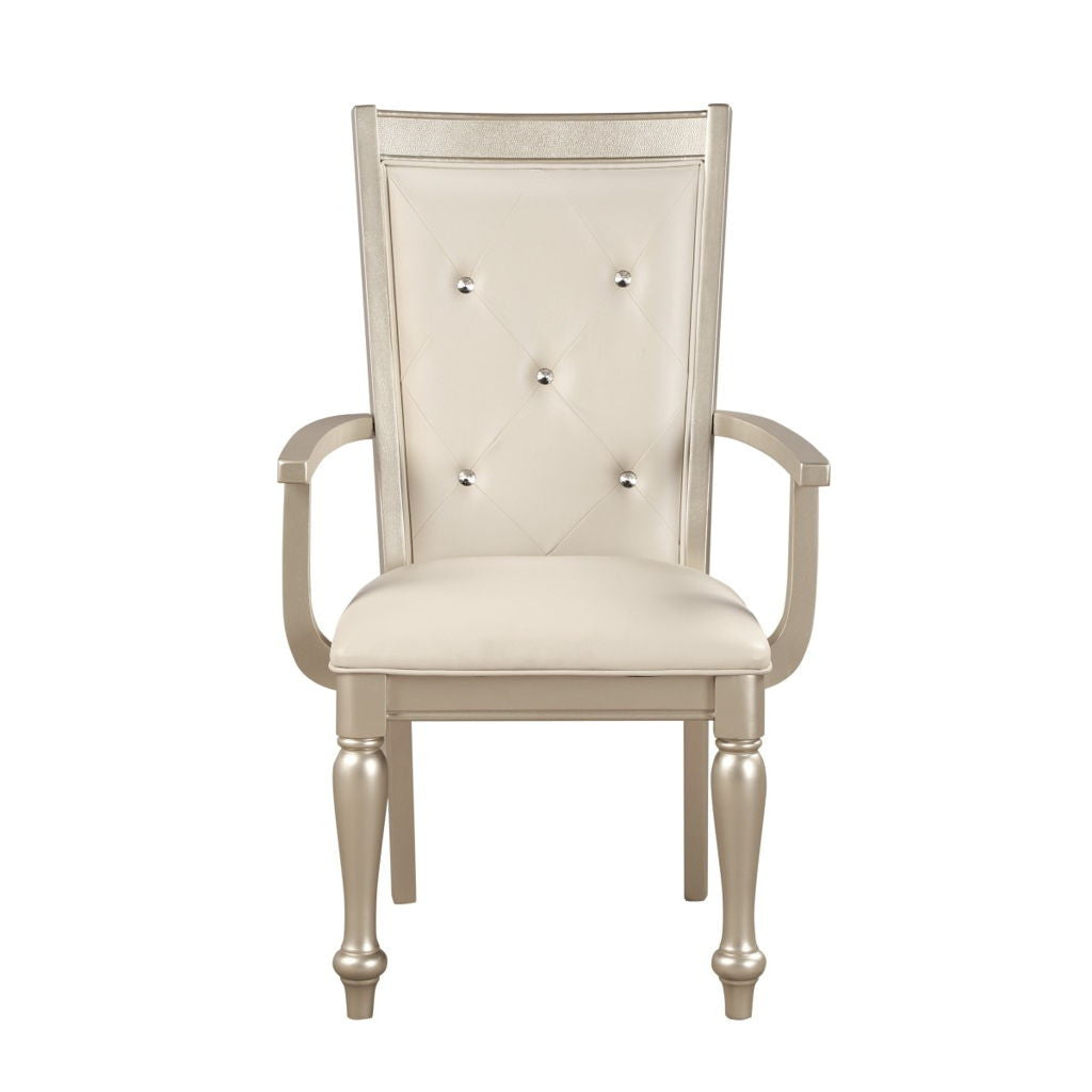 Celandine - Arm Chair (Set of 2) - Gold / Silver / Champagne
