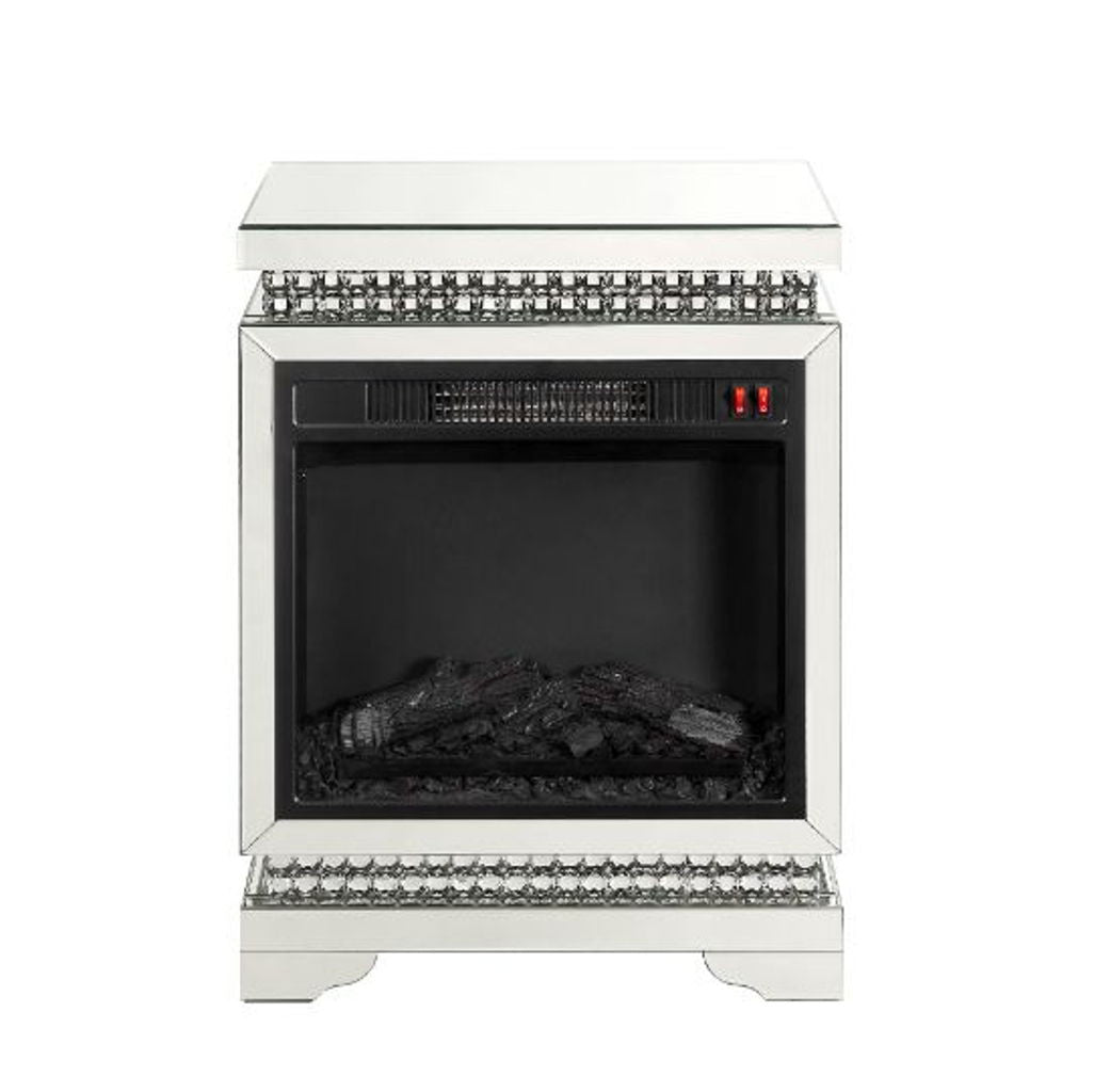 Lotus - Fireplace - Mirrored & Faux Ice Cube Crystals