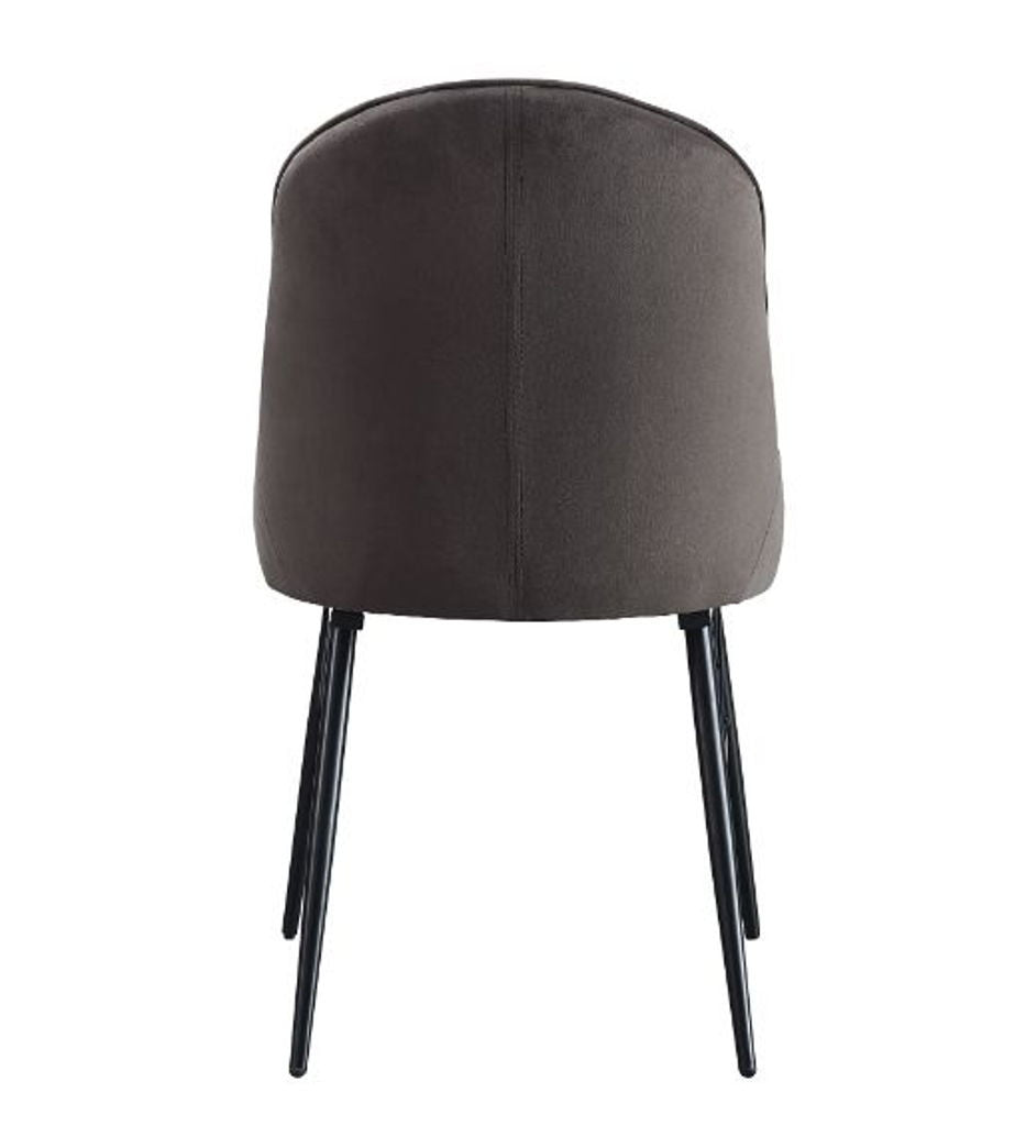 Abraham - Side Chair (Set of 2) - Dark Gray Fabric & Black