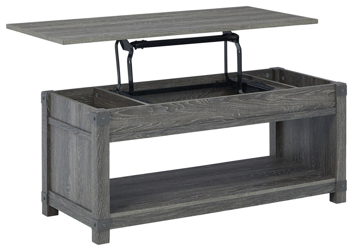 CALEB Gray 43" Wide Lift Top Coffee Table (RTA)