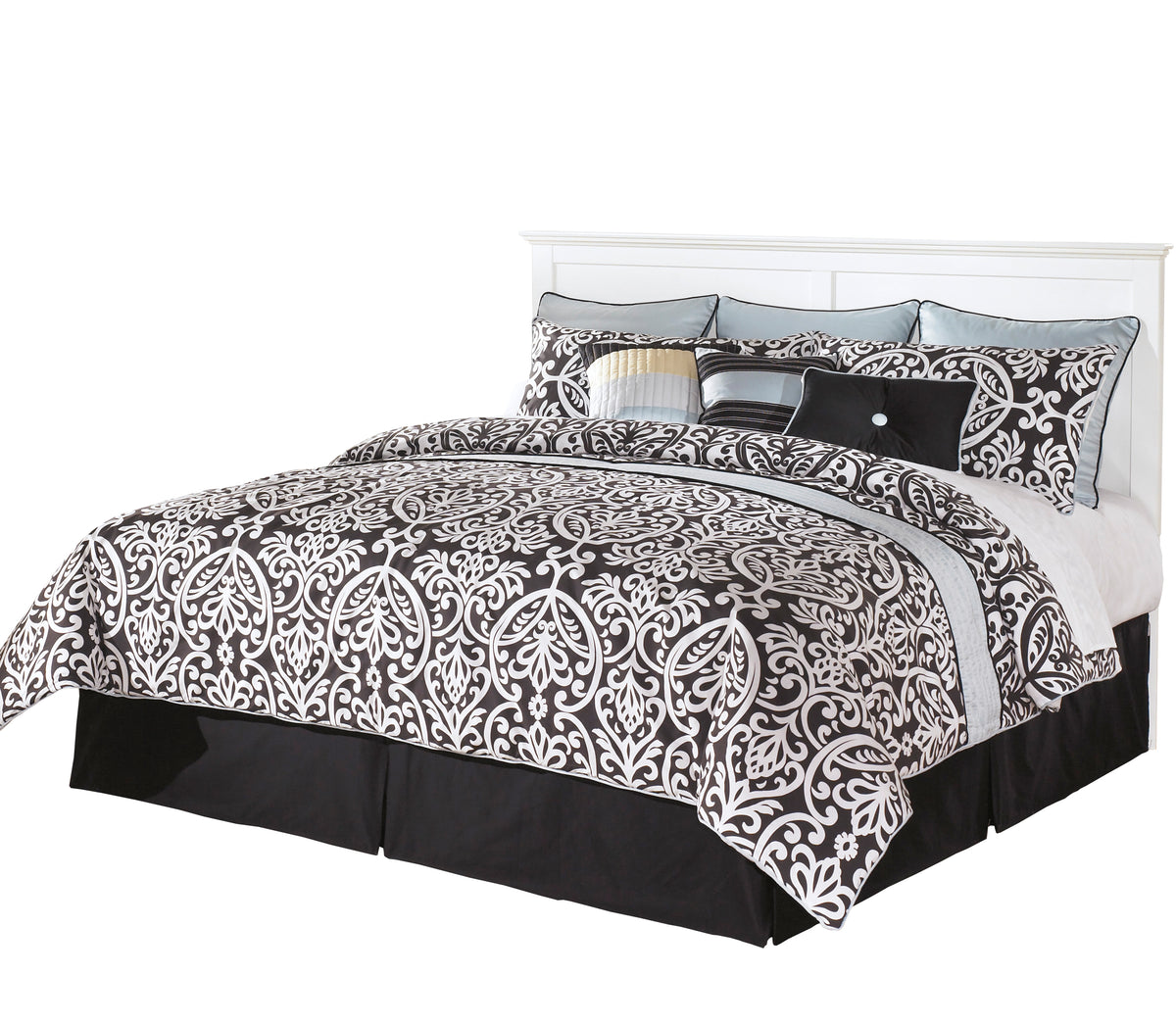 LUCIA White Headboard Bed