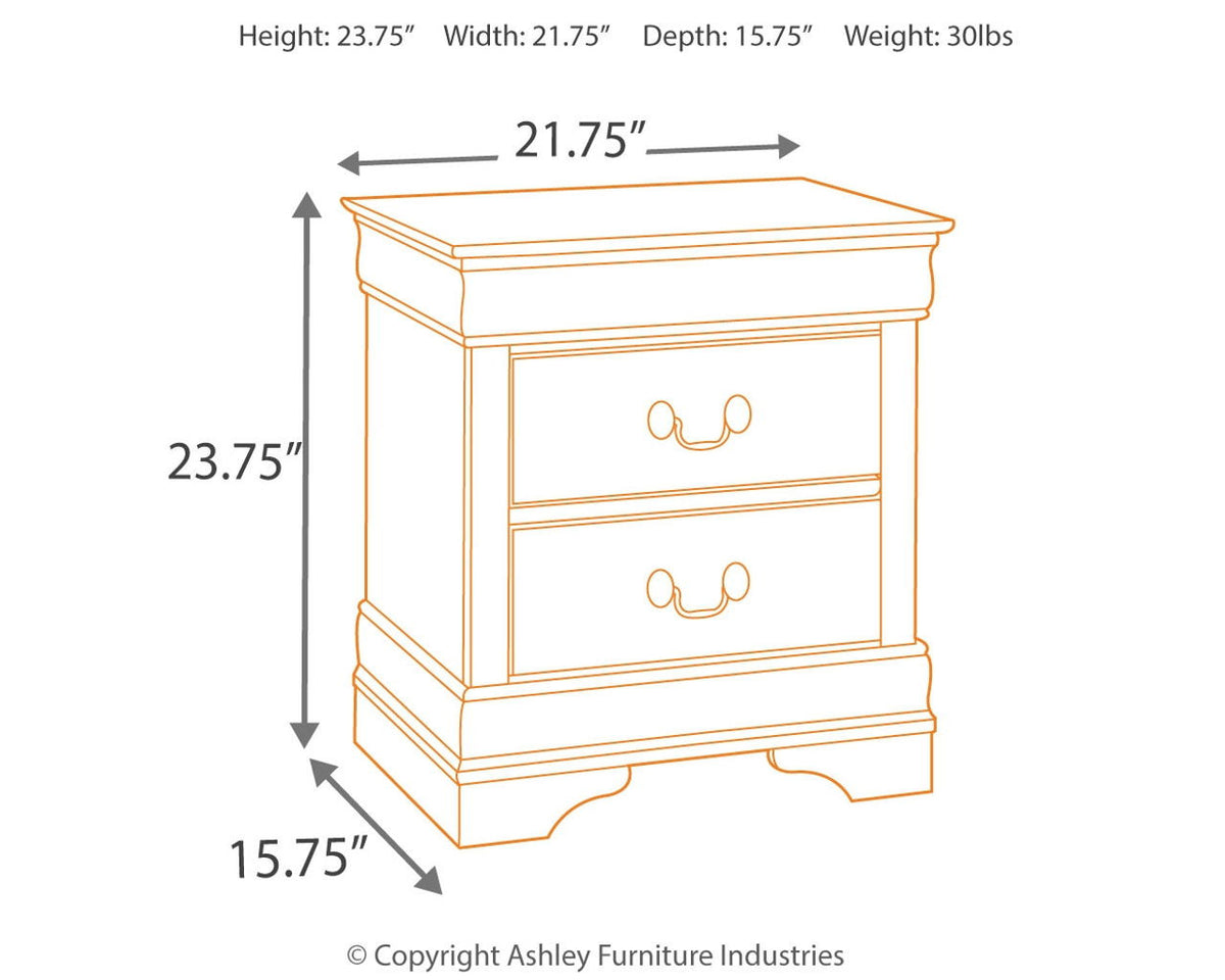 Alisdair - Two Drawer Night Stand - Reddish Brown