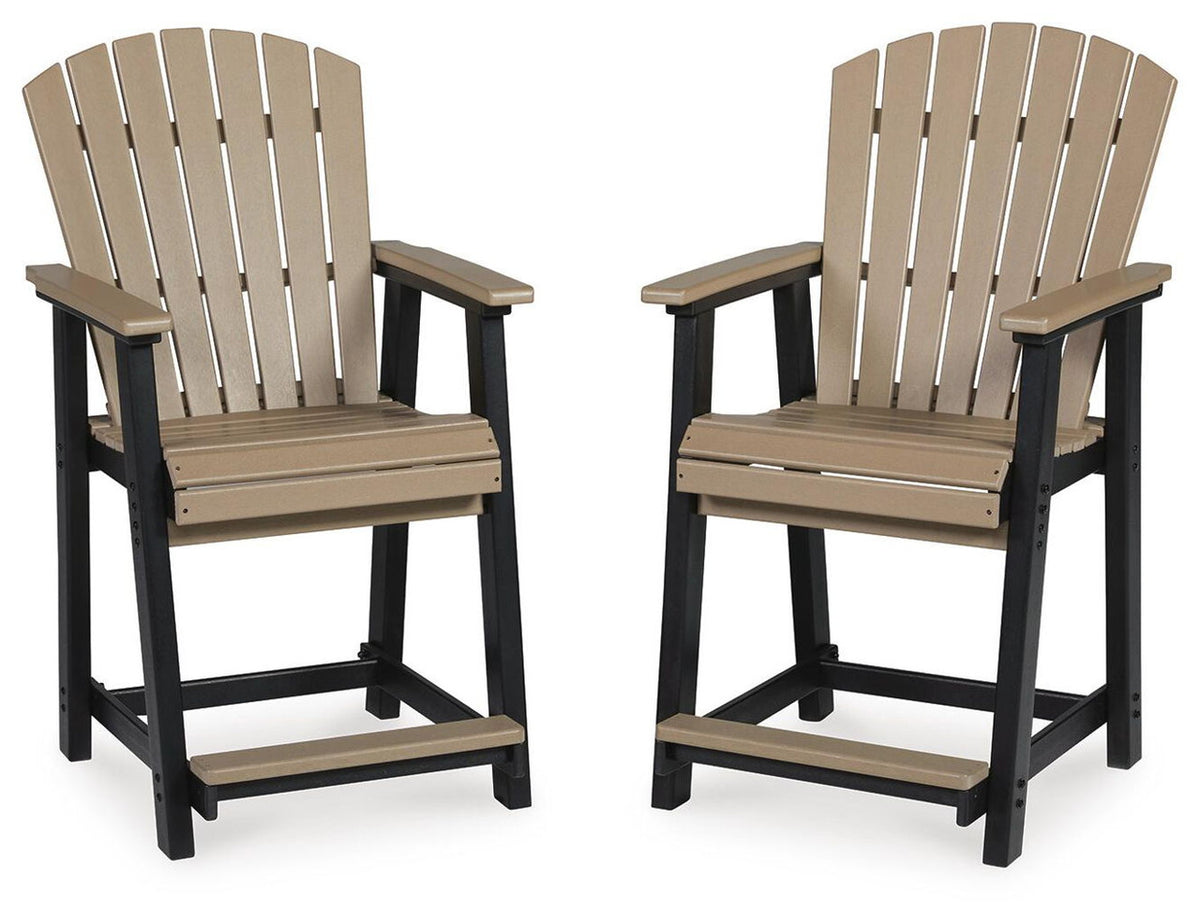Fairen Trail - Barstool (Set of 2) - Black / Driftwood