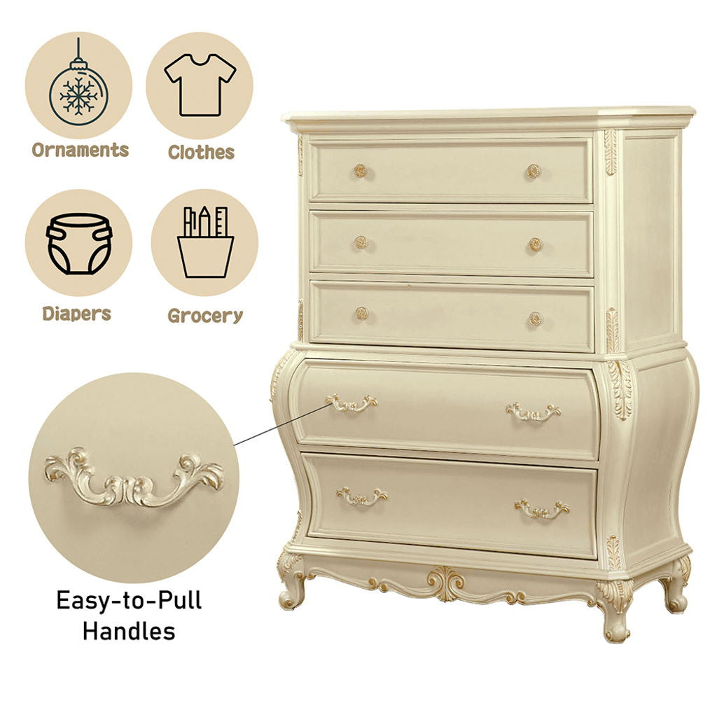 Chantelle - Chest - Pearl White Finish