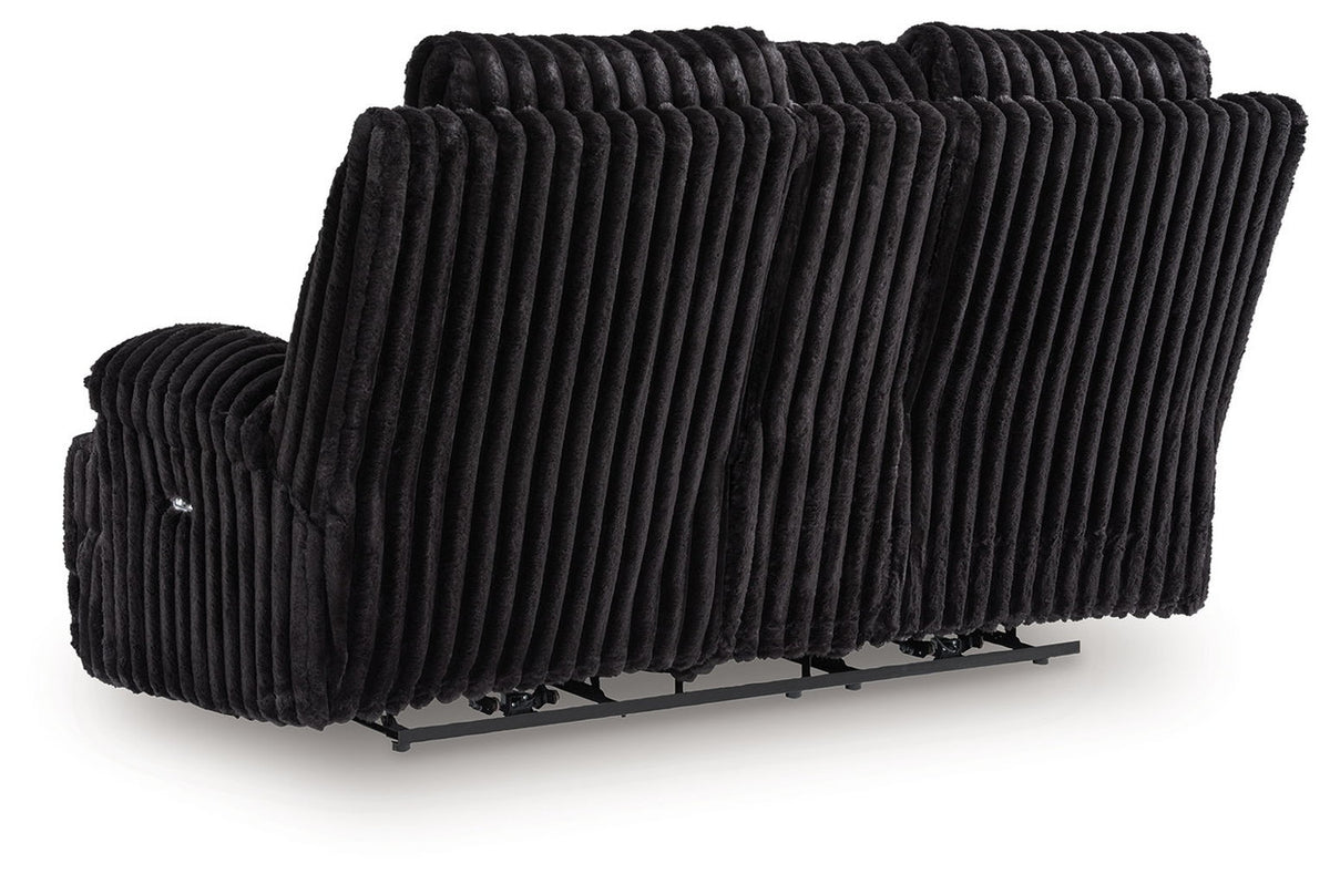 Rhine Falls - Double Reclining Power Loveseat With Console - Onyx