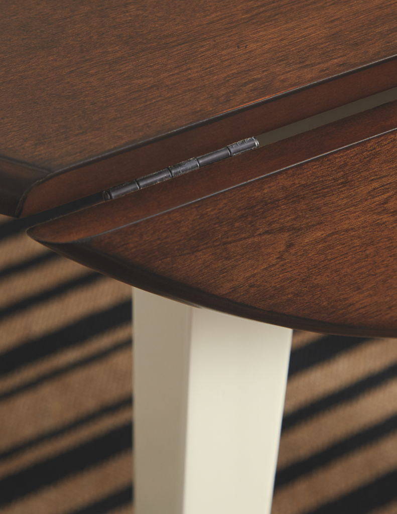 Woodanville - Round DRM Drop Leaf Table - Cream / Brown